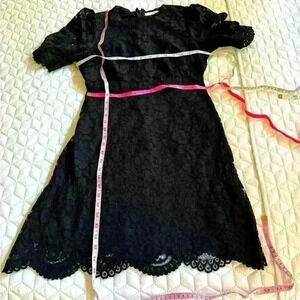 Lark & Ro‎ Women's Dress Size 8 Lace Crewneck  Back Zip Black